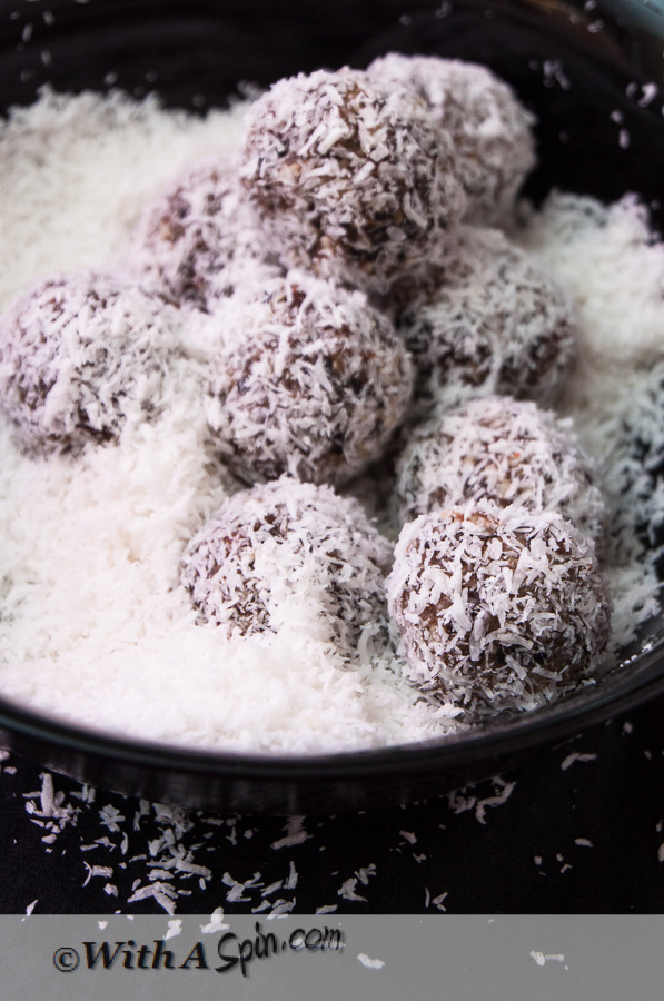 Date Almond and coconut truffles | With A Spin