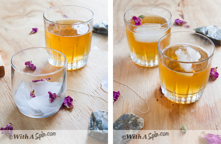 Green tea with cardamom, rosewater and saffron