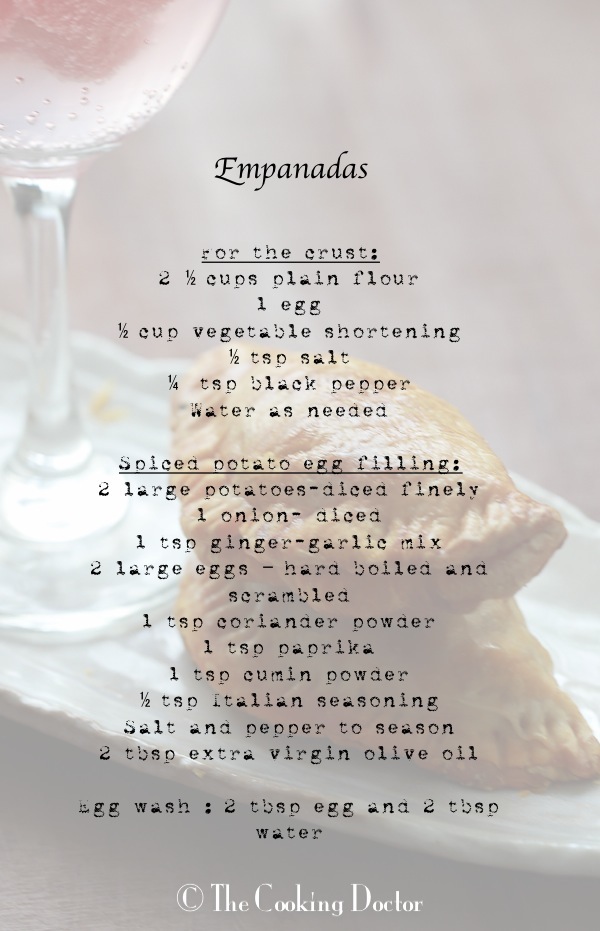 Empanada recipe card
