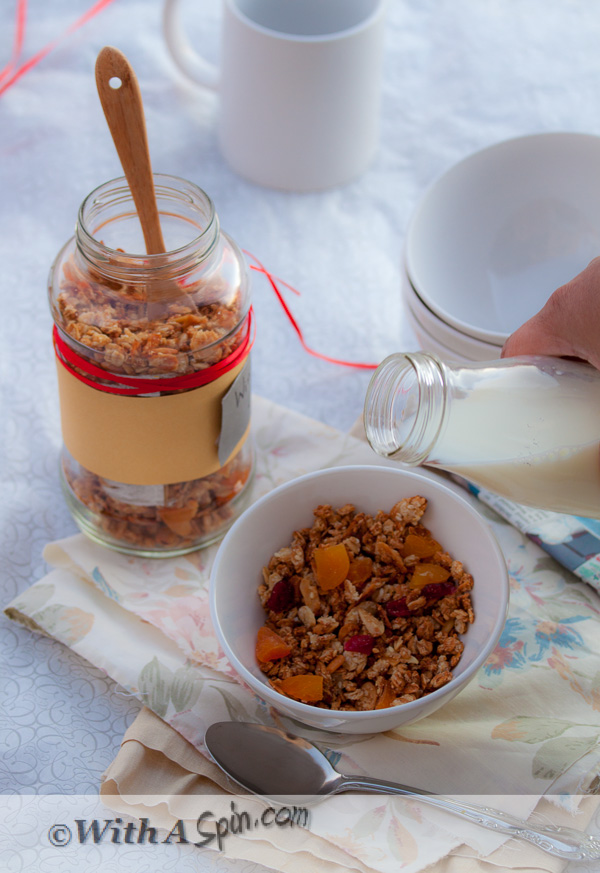 Homemamde Healthy Granola with Nutmeg| With A Spin