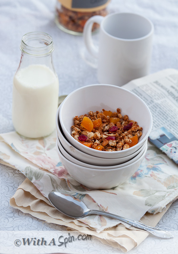 Healthy Granola with fruits, nuts and seeds | With A Spin