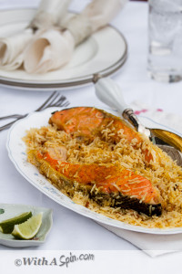 Salmon Pulao | Copyright © With A Spin