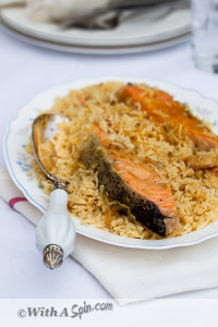 Salmon Pulao | Copyright © With A Spin