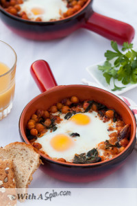 Egg with Harissa spiced chickpea | Copyright © With A Spin