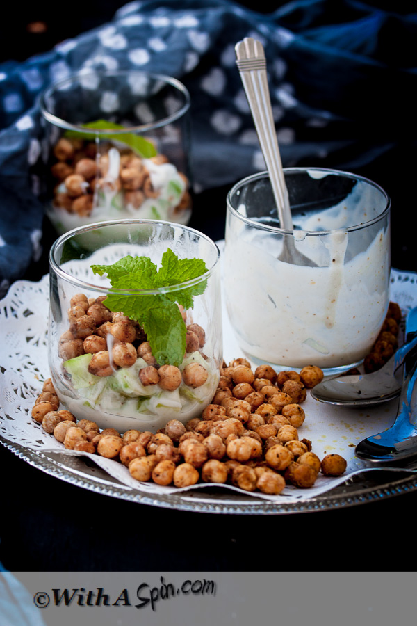 Savory parfait with crunchy chickpeas | Copyright © With A Spin