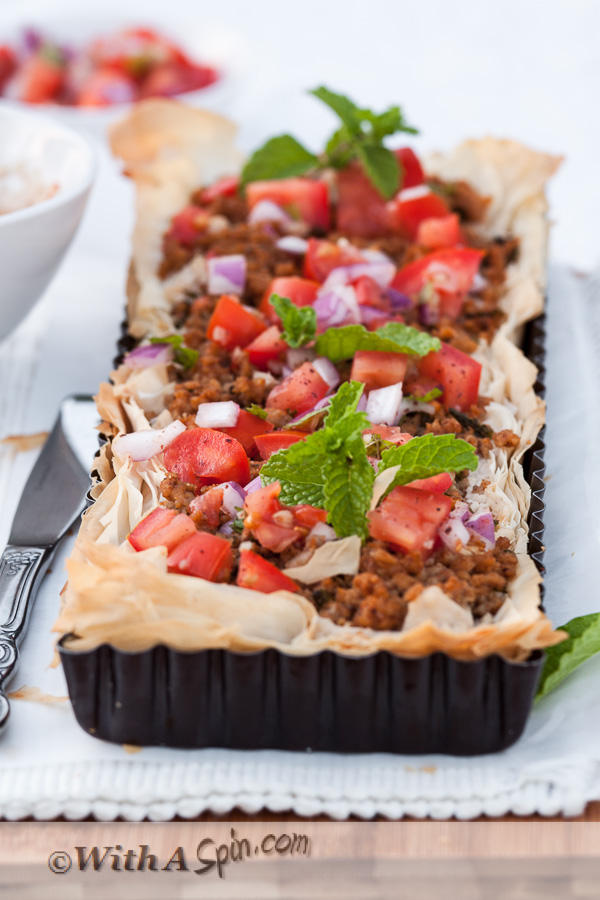 Middle Eastern Lamb and Hummus Tart | With A Spin