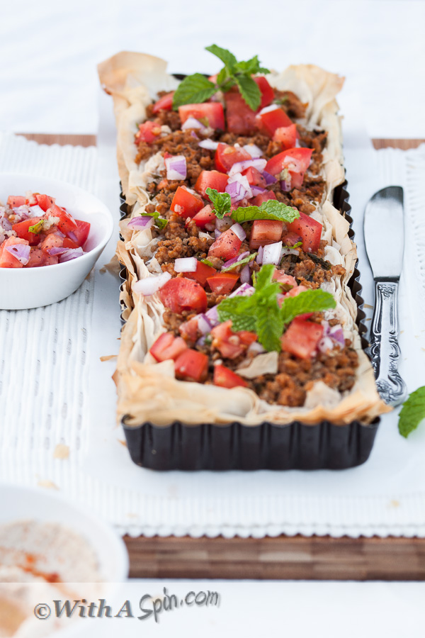 Filo Lamb and Hummus Tart | With A Spin 