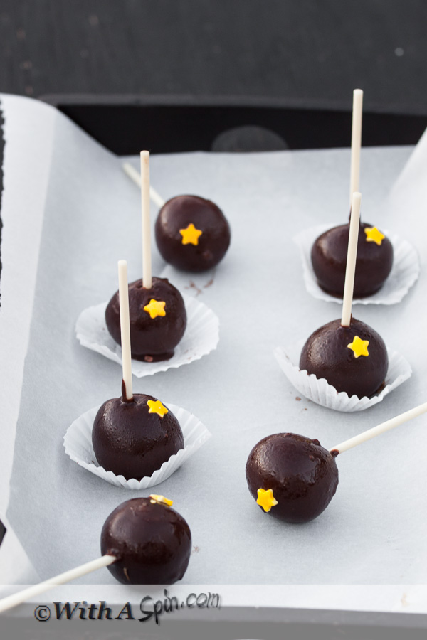 Dark Chocolate Pomegranate Cake Pop | With A Spin