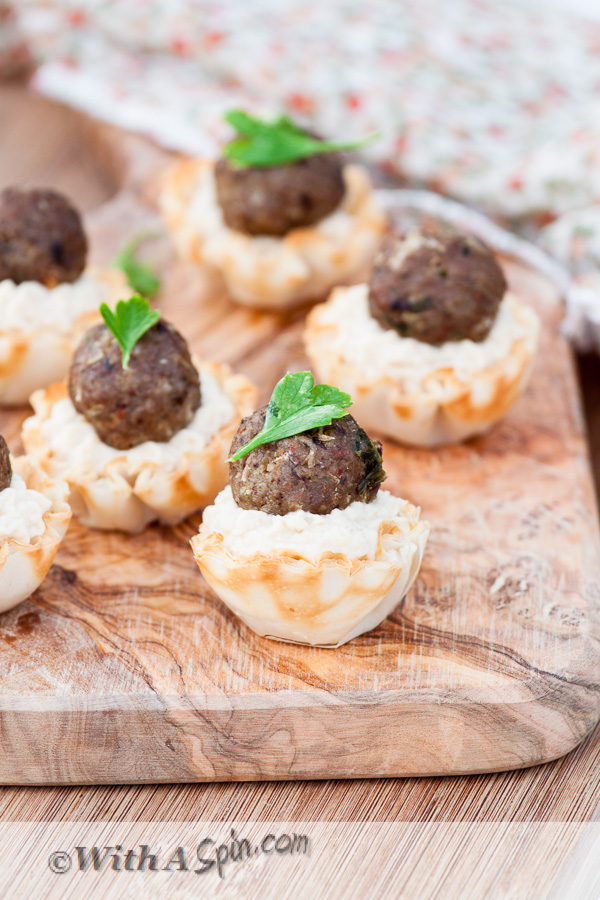 Mini Hummus Phyllo Cup Appetizers