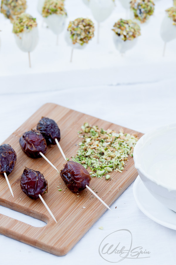 White chocolate covered dates recipe | With A Spin