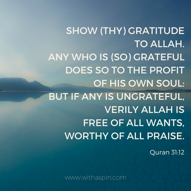 Quran 31:12 | Muslim Thanksgiving