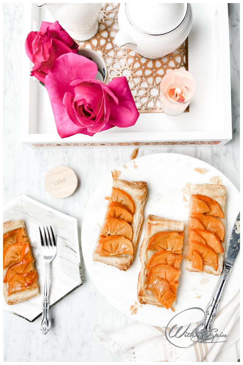 Persimmon puff pastry
